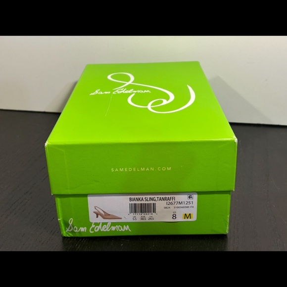 Sam Edelman Bianka Slingback Pointed Toe Pump Buff Tan Raffia Womans 8 - Picture 16 of 16